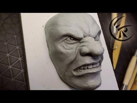 Sculpting "Krampus Mask" ►► Timelapse