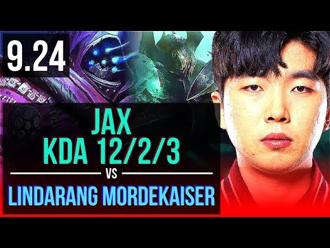 JAX vs Lindarang MORDEKAISER (TOP) | 3 early solo kills, KDA 12/2/3 | Korea Challenger | v9.24