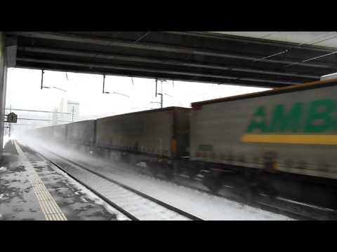 BLS Re465 Dotra mit Ambrogio Zug im Bahnhof Roggwil-Wynau (07.02.13)