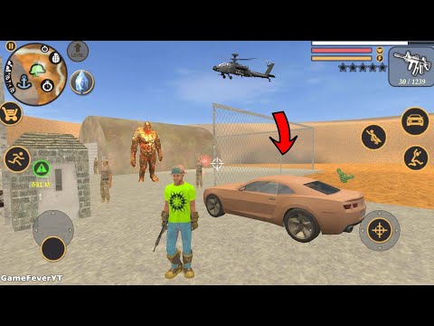 Vegas Crime Simulator (Vegas Hero in Army Base with Car) Army Helicopter Boom - Android Gameplay HD