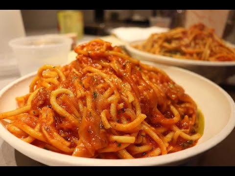 Spaghetti All’Amatriciana with Insalata Tricolore