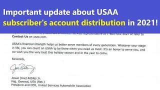 USAA Subscriber's Account Distribution in 2021 - important UPDATE about the date!