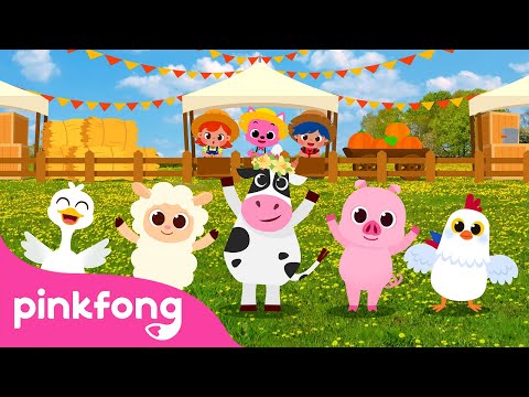 Cinco Animalitos Bailando Sin Parar 🎶| Animales de la Granja de Pinkfong | Canciones Infantiles