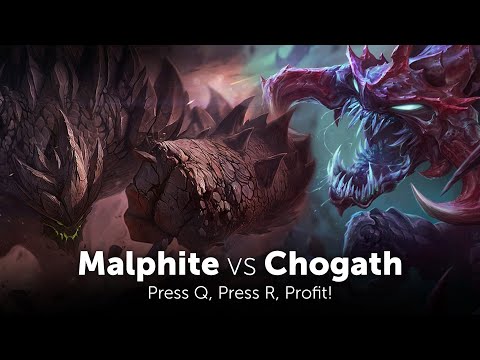 Malphite vs Chogath Ranked Top Lane - Press Q, Press R, Profit!
