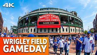 4K- Wrigley Field, Chicago Cubs Walking Tour on a Game Day