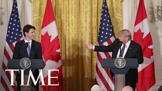 President Trump And Justin Trudeau On Refugee Policies | TIME