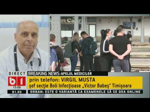 STIRI B1 ORA 15.00 DIN 17 APR 2020. DR.MUSTA: SPITALELE SUNT DIN CE IN CE MAI PLINE.