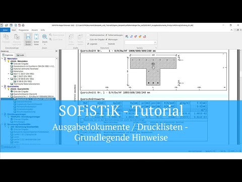 SOFiSTiK Tutorial - Output Documents / Print Lists - Basic Instructions