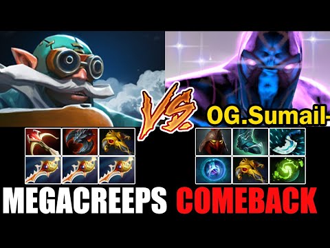 MegaCreeps Defence By Gyrocopter VS OG.Sumail Enima - Most Epic Comeback Top Immortal Rank Dota 2