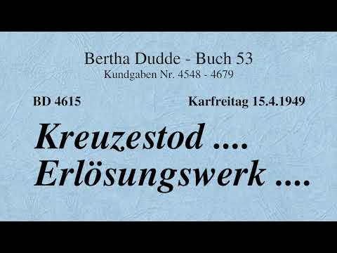 BD 4615 - KREUZESTOD .... ERLÖSUNGSWERK ....