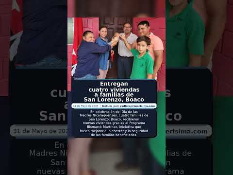 Entregan cuatro viviendas a familias de San Lorenzo, Boaco