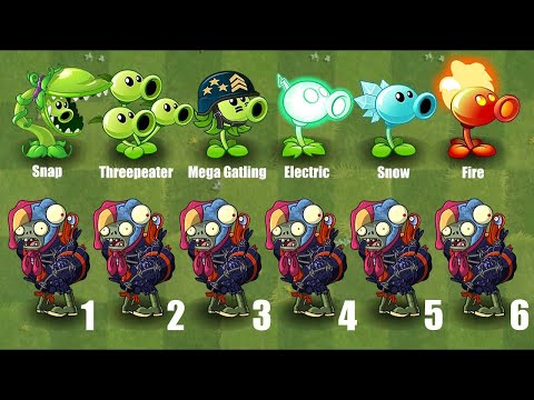 PvZ2 Challenge - How Many Plants Can Defeat 99 Zombie Turkey Farmer With 5 Plant Food?