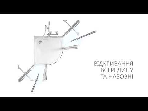 Елемент душової кабіни Ravak Chrome CRV1 100, полір. алюм., Transp.(1QVA0C01Z1) видео