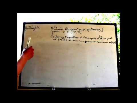 Dérivée, tableau de variation et tangente (Chap 5 1ère ES/L(option)/S et T STG/STMG MATH)