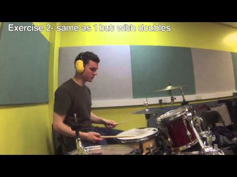 Four way coordination exercise for drum kit