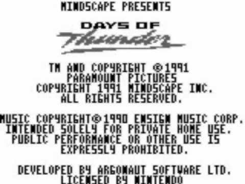 Days of Thunder Game Boy