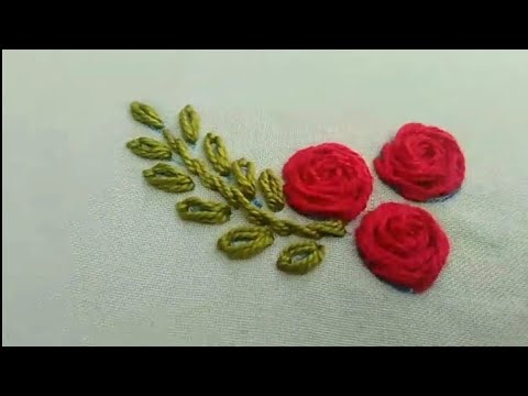 embroidery flower designs rose 🌹 | embroidery flowers tutorial