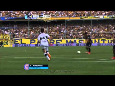 Gol de Domínguez. Central 1 - Gimnasia LP 0. Fecha 26. Primera División 2015. FPT.