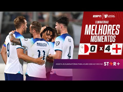 Gols e lances de Malta x Inglaterra