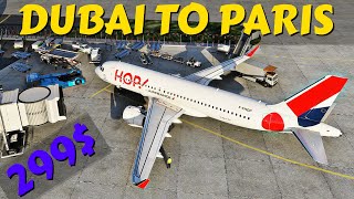 DUBAI TO PARIS (299$) FULL FLIGHT ! 🇦🇪 Dubai - Paris 🇫🇷 Plane View [FULL FLIGHT REPORT]