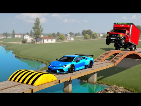 Cars vs Broken Bridge Challenge #2 in BeamNG Drive!