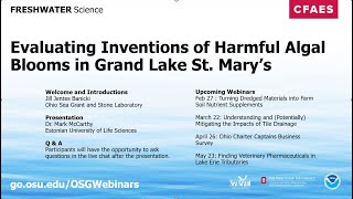 Freshwater Science: Evaluating Interventions for Harmful Algal Blooms in Grand Lake St. Mary's