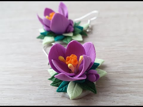 Tutorial cercei brândușe de primăvară. Cum să realizezi o pereche de cercei din pastă polimerică.