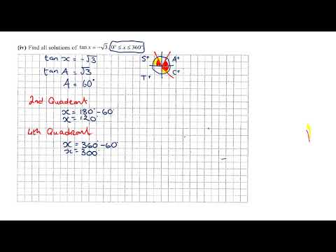 LCHL Revision Question 20  - Trigonometry