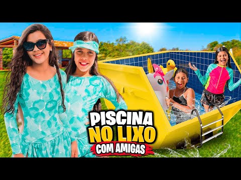 WE CALLED FRIENDS TO PLAY IN THE GARBAGE POOL WE BUILT *will they like it?