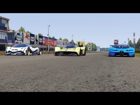 Aston Martin Valkyrie AMR Pro vs Devel Sixteen vs Bugatti Vision GT at Monza Full Course