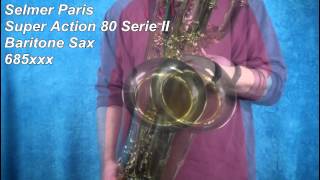 Video thumbnail for Selmer Super Action 80 Serie II Baritone sax 685xxx by jgn840