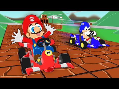 Super Mario vs Sonic the Hedgehog - Kart racing