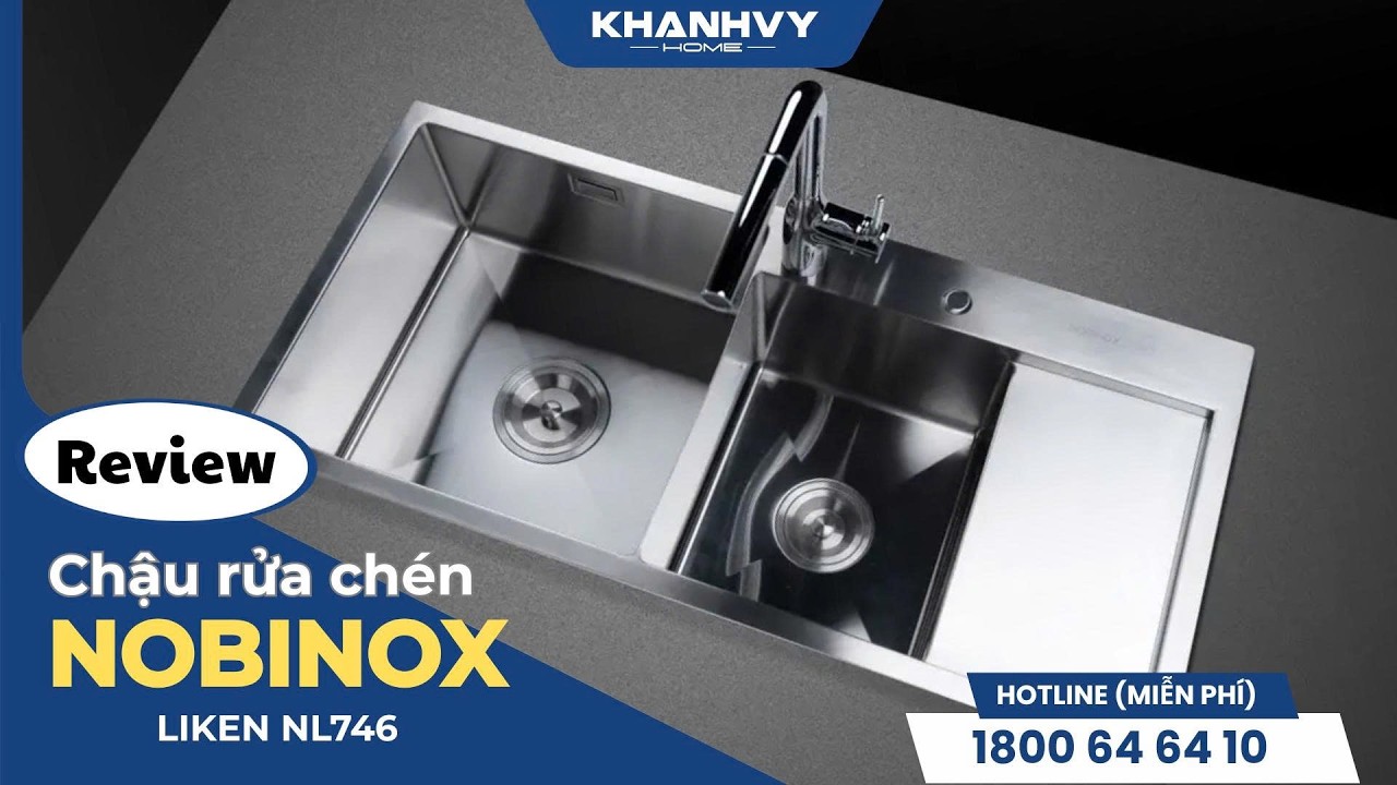 Chậu rửa chén Nobinox LIKEN NL746 2 hộc