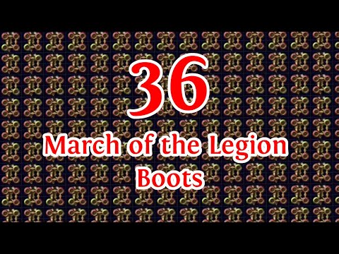 PATH OF EXILE 3.18 - DOUBLE CORRUPTING 36 MARCH OF THE LEGION BOOTS (+6 AWAKENED ENHANCE GEMS)!!