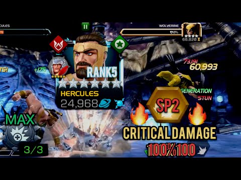 MCOC | HERCULES 6-STAR RANK-5 & CRITICAL DAMAGE 100%100 SP2 | Marvel | Kabam| contest of champions |