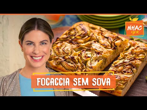 Focaccia de abobrinha com manjericão Focaccia de abobrinha com manjericão