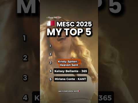 🇲🇹 MESC 2025 - MY TOP 5 (Malta Eurovision Song Contest 2025) #eurovision2025