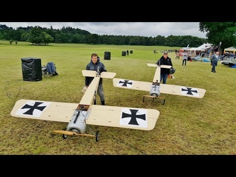 DAWN PATROL GIANT SCALE RC WW1 SCOUT / FIGHTERS DOGFIGHTING DISPLAY AT WESTON PARK AIRSHOW - 2018