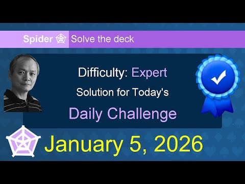 Microsoft Solitaire Collection: Spider - Expert - January 5, 2026