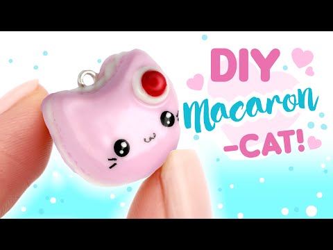 DIY CLAY CAT MACARON - Polymer Clay tutorial | KAWAII FRIDAY