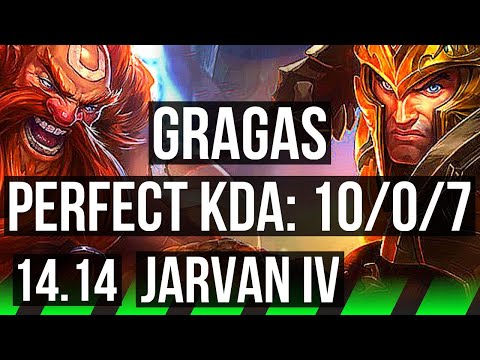 GRAGAS vs JARVAN IV (JGL) | 10/0/7, 65% winrate, Legendary | VN Challenger | 14.14