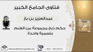 حكم ذبح مجموعة من الغنم بتسمية واحدة - بن باز - مشروع كبار العلماء image