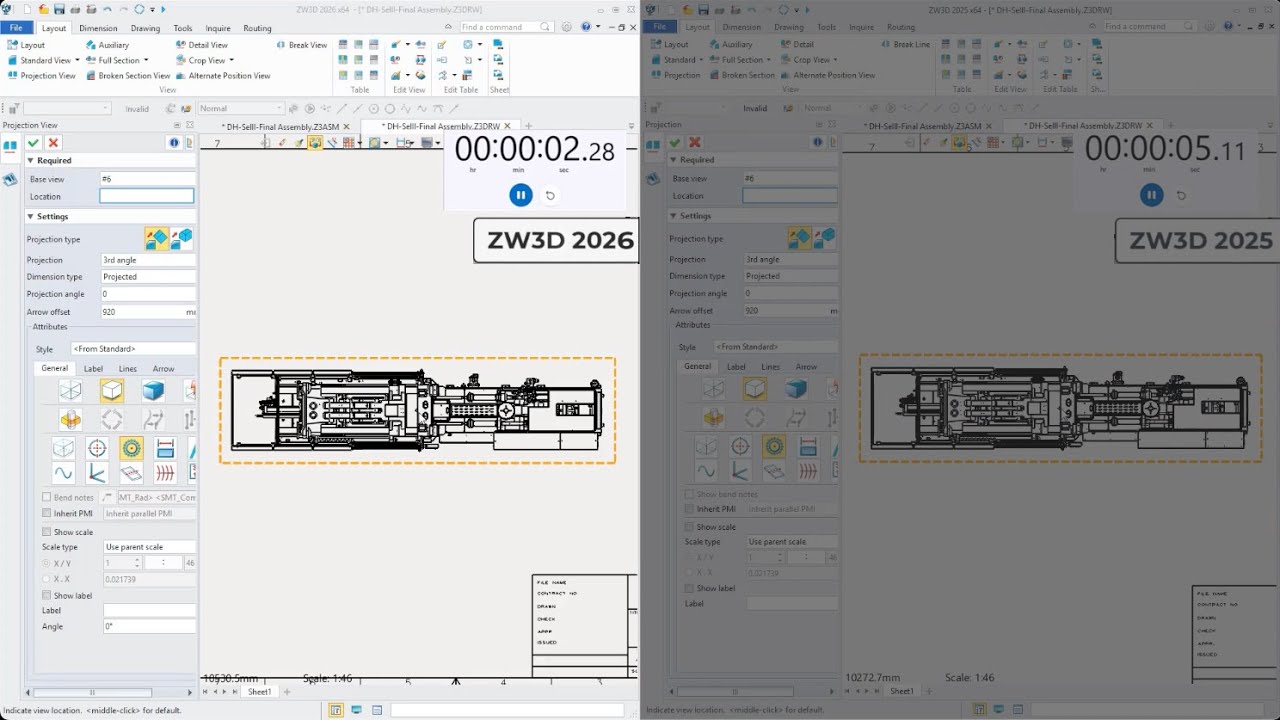 ZW3D - Proiezione 2D Migliorata per Prestazioni più Veloci