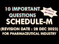 Schedule M L Revised Schedule M 2023 L Drugs And Cosmetics Act 1940 L Pharmaceutical Industry