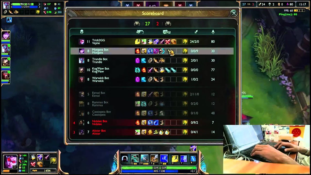 Liên Minh Huyền Thoại: Lên Thách Đầu bằng chuột laptop @@