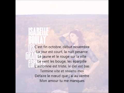 Isabelle Boulay - Fin octobre, début novembre (avec paroles)