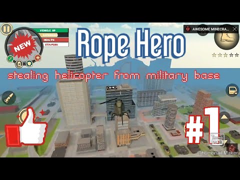 How to steal plane and helicopter in Rope hero,vice town