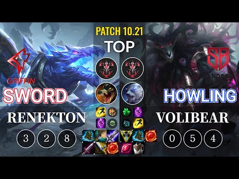 GRF Sword Renekton vs SB Howling Volibear Top - KR Patch 10.21