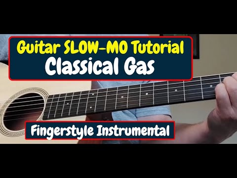 CLASSICAL GAS (Slow-motion Guitar Tutorial with FREE TAB)