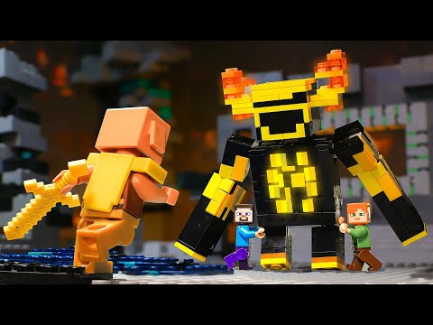 Friendly Warden | An Epic Fight In The Deep Dark - LEGO Minecraft Animation
